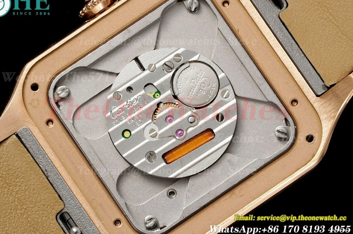 Santos RG Dumont LE Quartz AF Blk Dia Dial Silver 0228